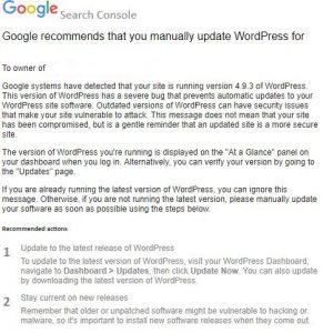 Google WordPress Notification