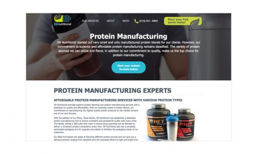JW Nutritional website design
