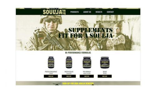 Soulja Fit supplements website design